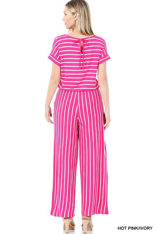 Zenana Striped Jumpsuit