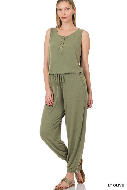 Zenana Sleeveless Jogger Jumpsuit