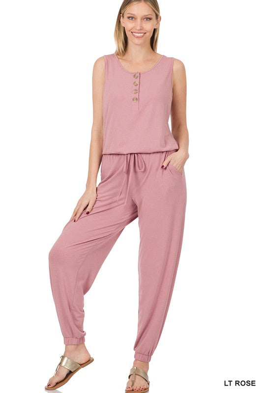 Zenana Sleeveless Jogger Jumpsuit