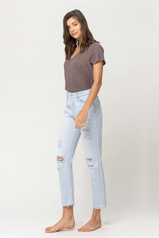 Flying Monkey Super High Rise Distressed Crop Straight Jeans