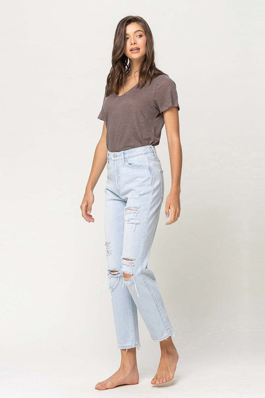 Flying Monkey Super High Rise Distressed Crop Straight Jeans