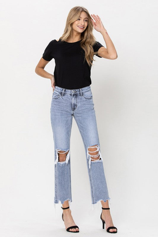 Super High Rise 90's Straight Crop Jeans