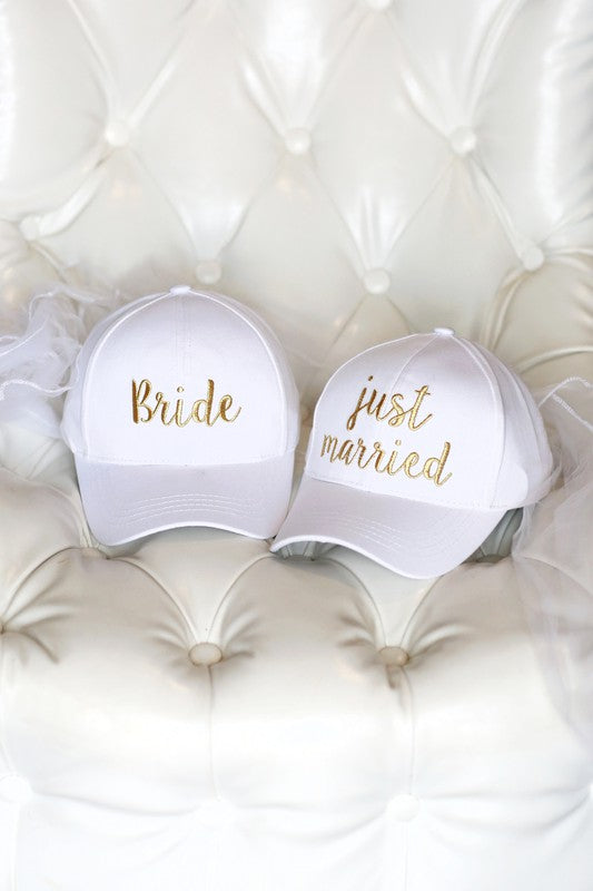 Bride Just Married Veil Baseball Caps