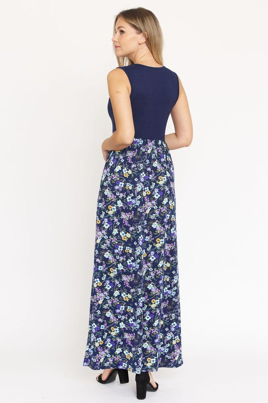 Sleeveless Floral Maxi Dress