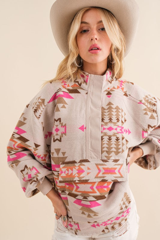 BB Western Aztec Western Pullover