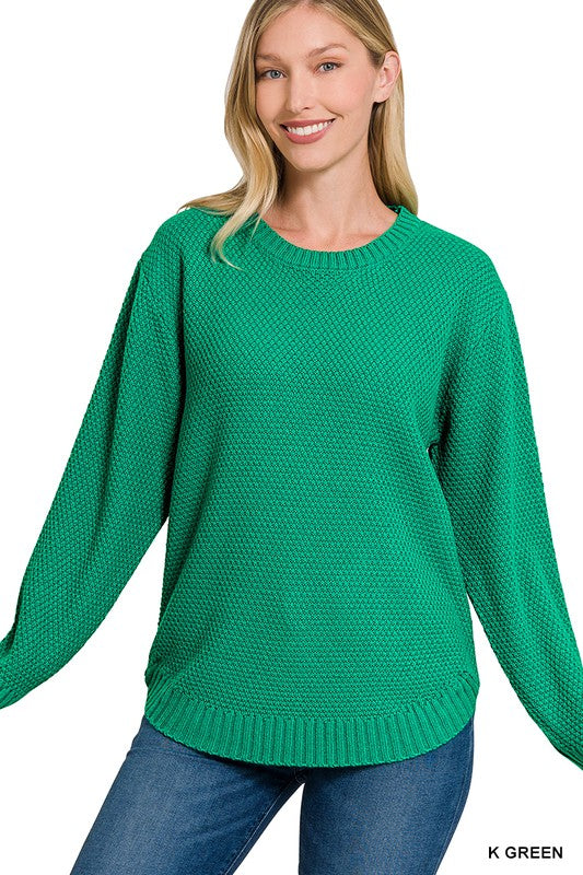 Zenana Round Neck Basic Sweater