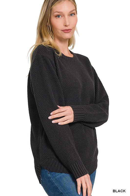 Zenana Round Neck Basic Sweater