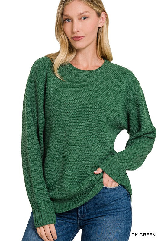 Zenana Round Neck Basic Sweater