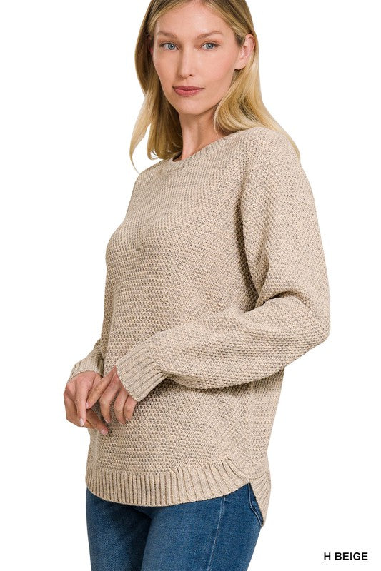 Zenana Round Neck Basic Sweater