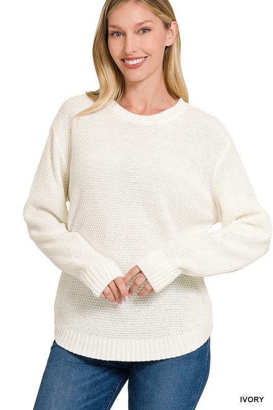 Zenana Round Neck Basic Sweater