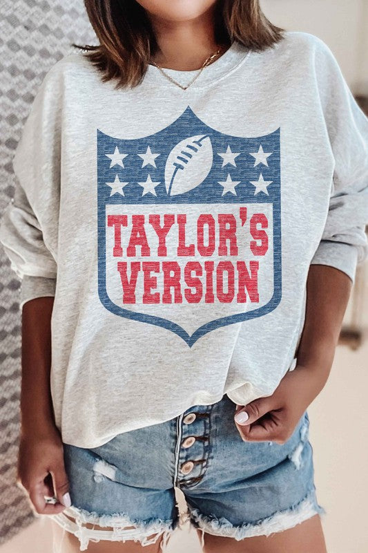 NFL Taylor Swift TAYLORS VERSION FOOTBALL GRAPHIC SWEATSHIRT