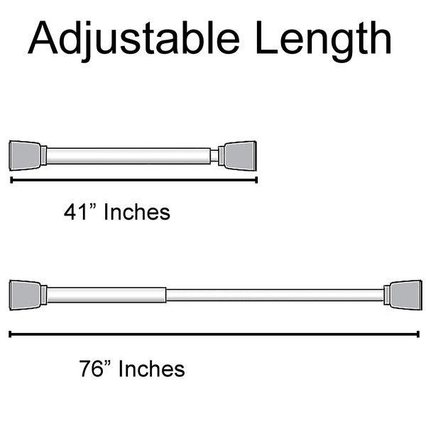 White Adjustable Tension Curtain Rod 41-76 inches