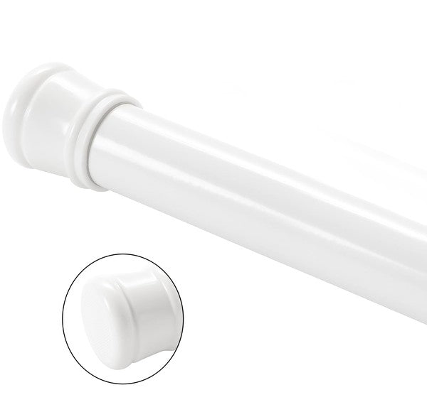 White Adjustable Tension Curtain Rod 41-76 inches