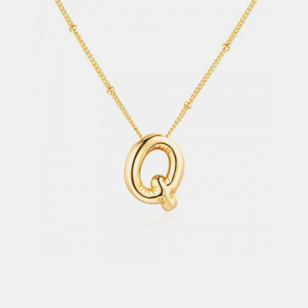 Gold-Plated Letter Pendant Necklace