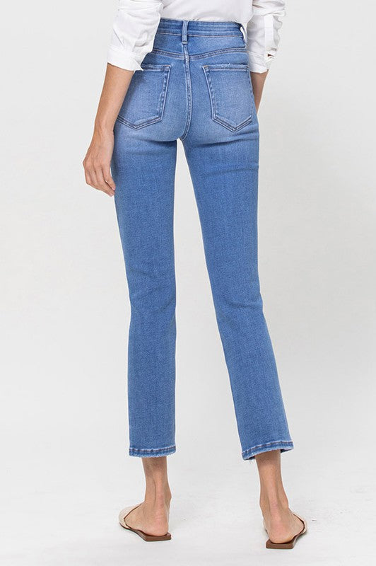 Flying Monkey High Rise Stretch Crop Slim Straight Jeans