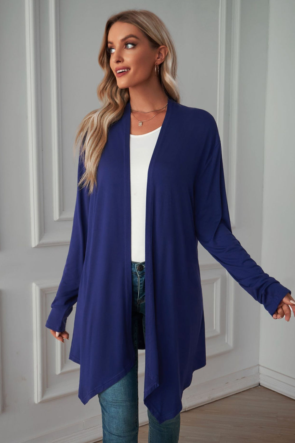 Open Front Long Sleeve Cardigan