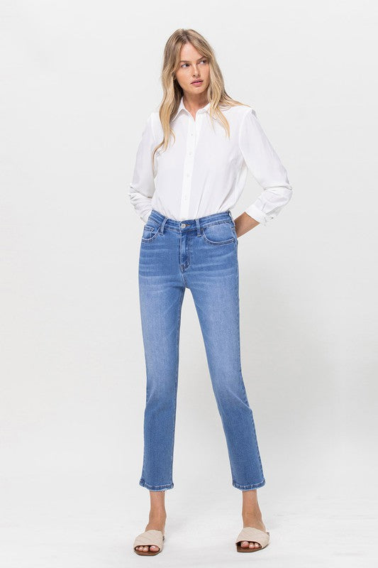 Flying Monkey High Rise Stretch Crop Slim Straight Jeans