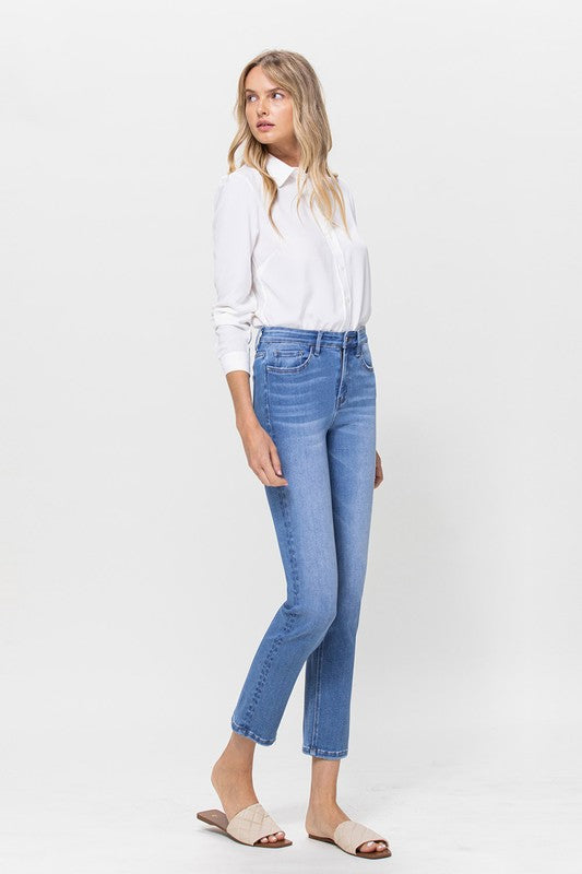 Flying Monkey High Rise Stretch Crop Slim Straight Jeans