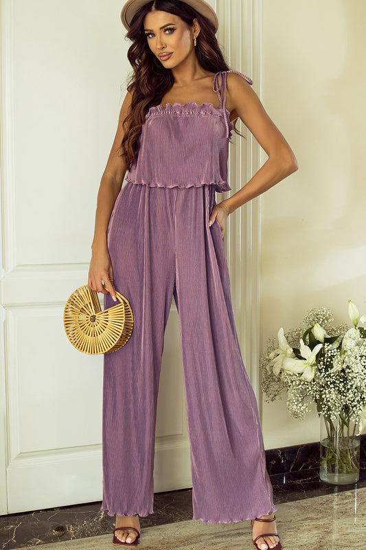 Square Neck Spaghetti Strap Jumpsuit