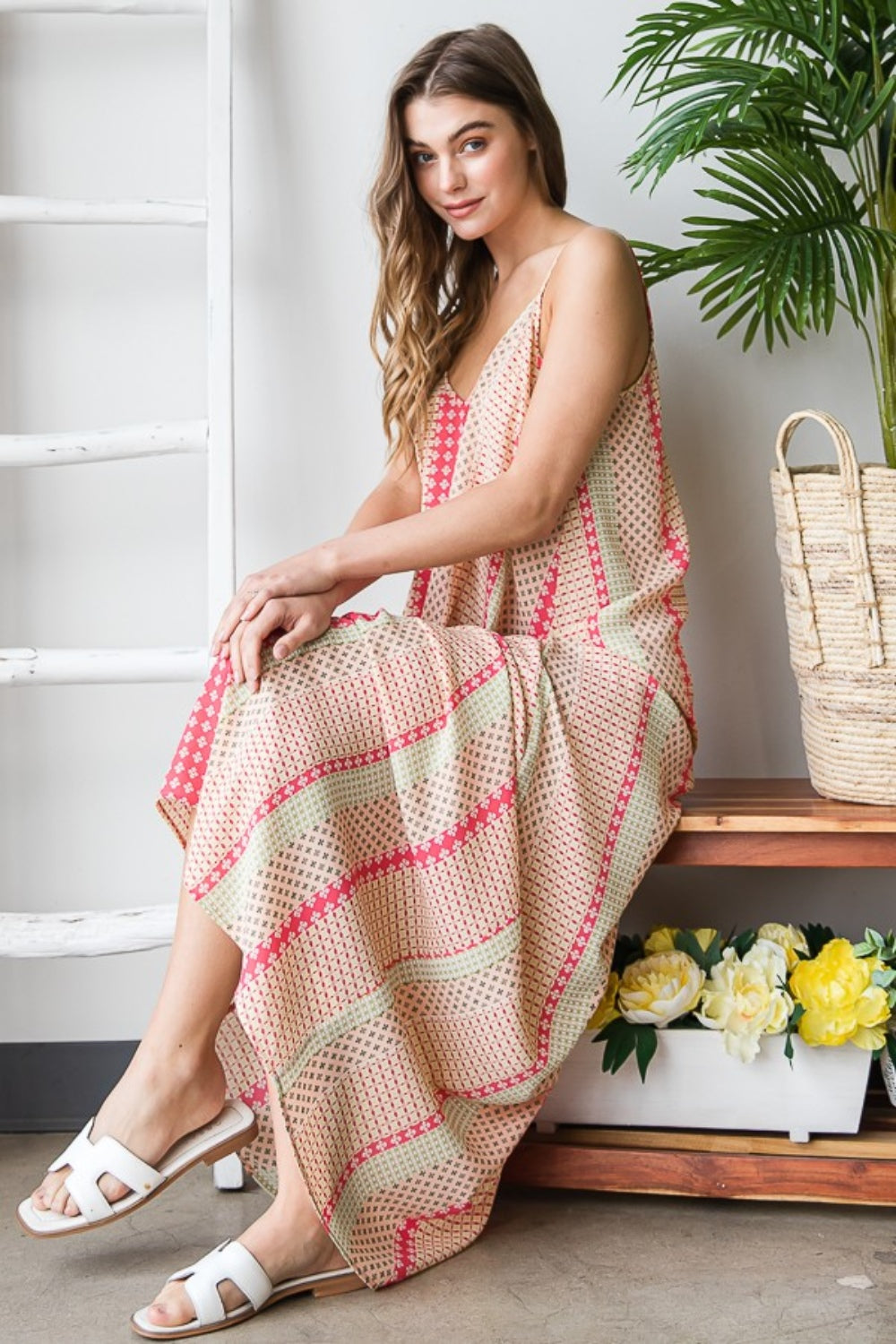 Heimish Printed Maxi Cami Dress with Pockets