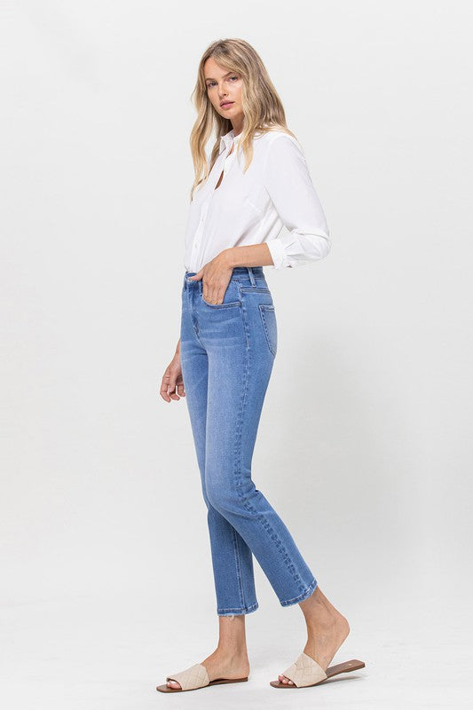 Flying Monkey High Rise Stretch Crop Slim Straight Jeans