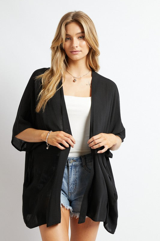 Davi & Dani Favorite Solid Kimono Cardigan