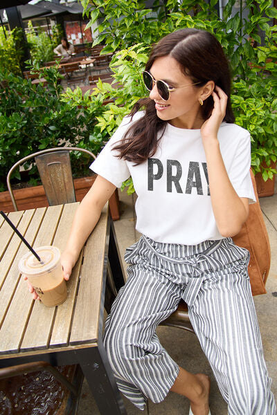 Simply Love PRAY Round Neck Graphic T-Shirt