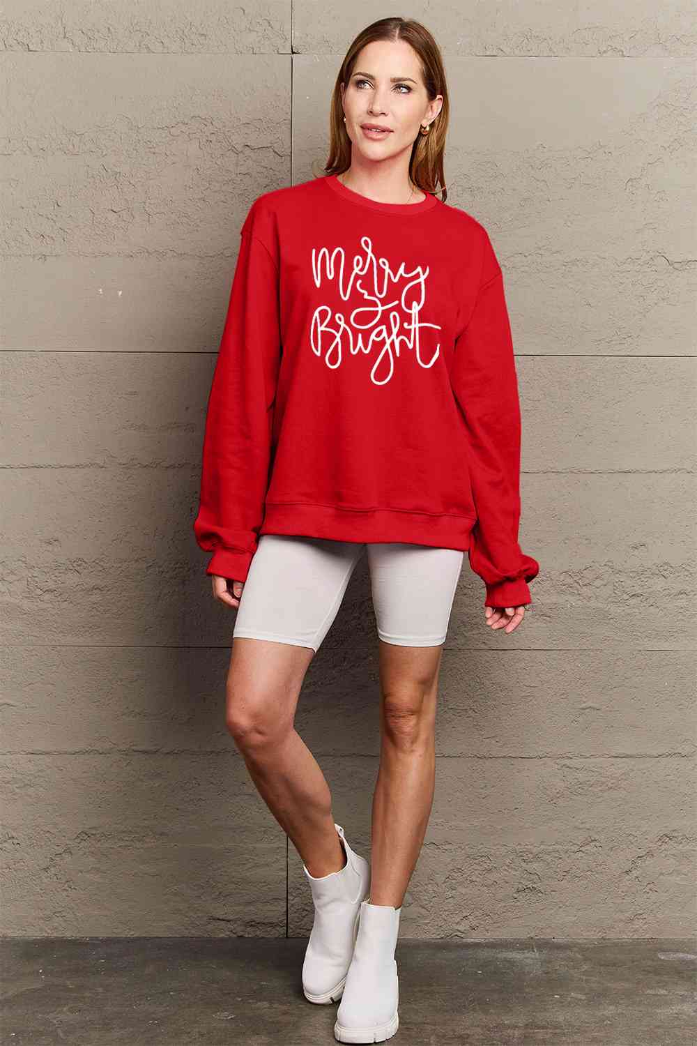 MERRY AND BRIGHT Graphic Sweatshirt