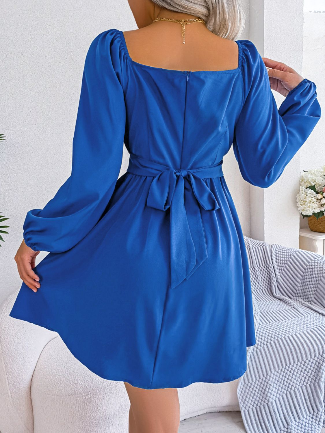 Tess Square Neck Balloon Sleeve Dress