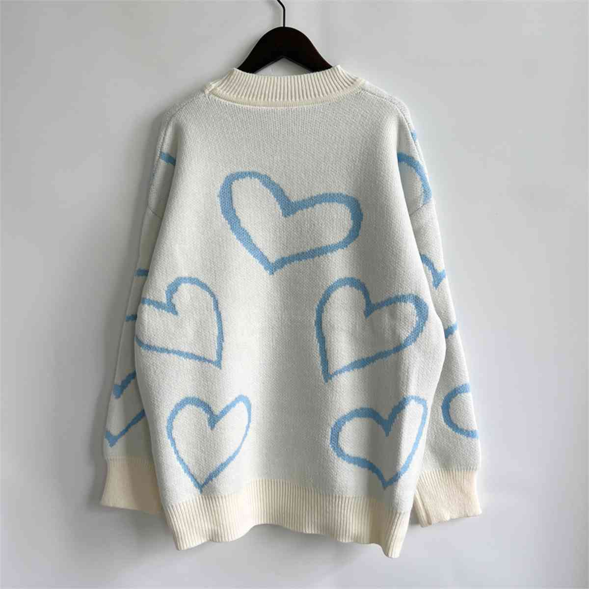 Heart Pattern Long Sleeve Sweater