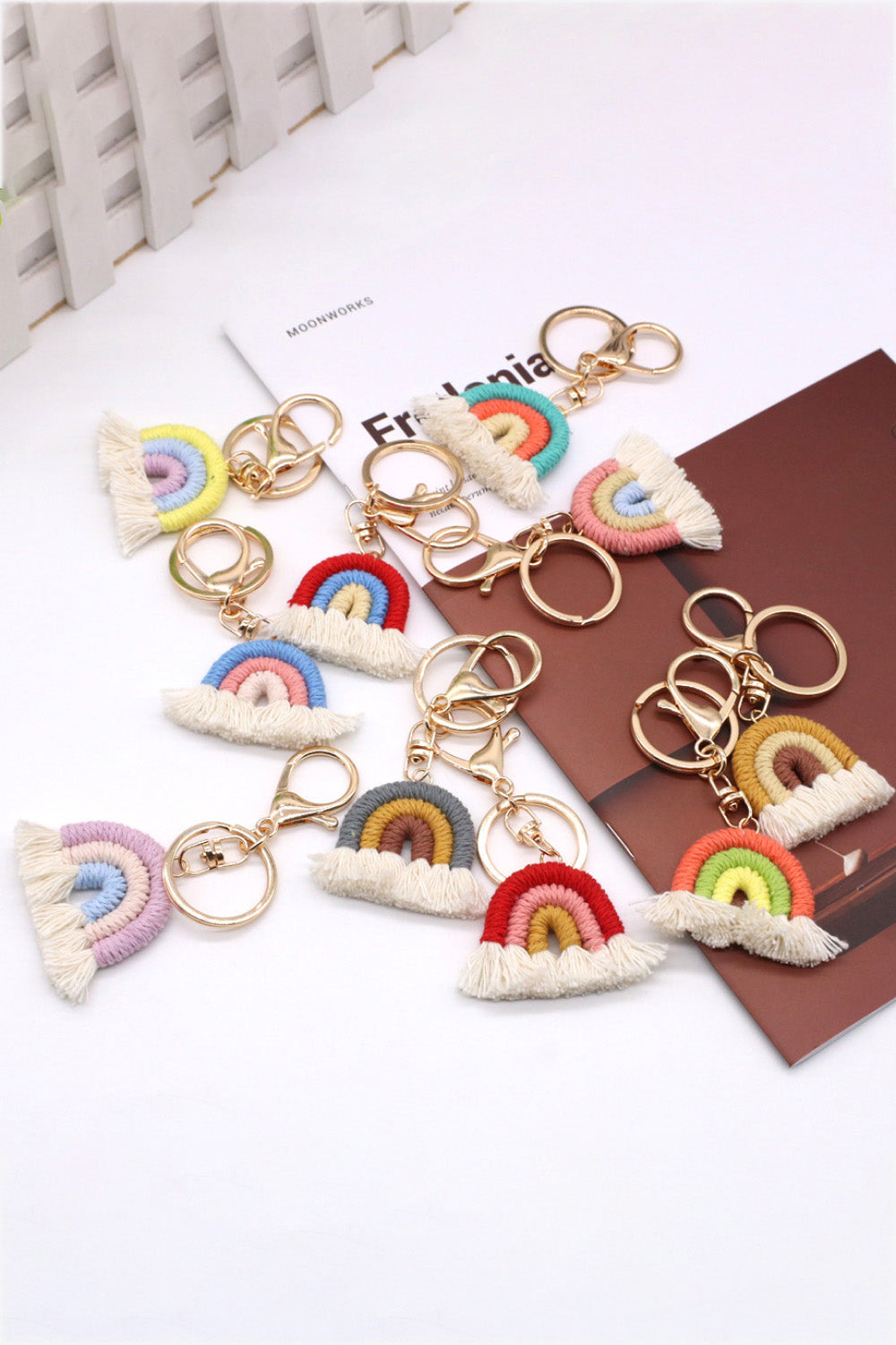 Rainbow Fringe Keychain