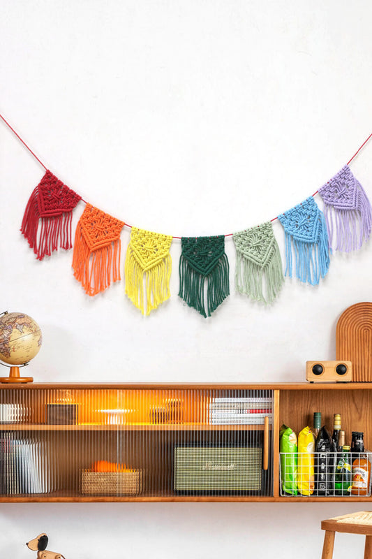 Rainbow Fringe Wall Hanging