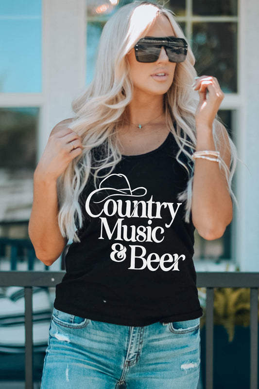 COUNTRY MUSIC & BEER Graphic Tank