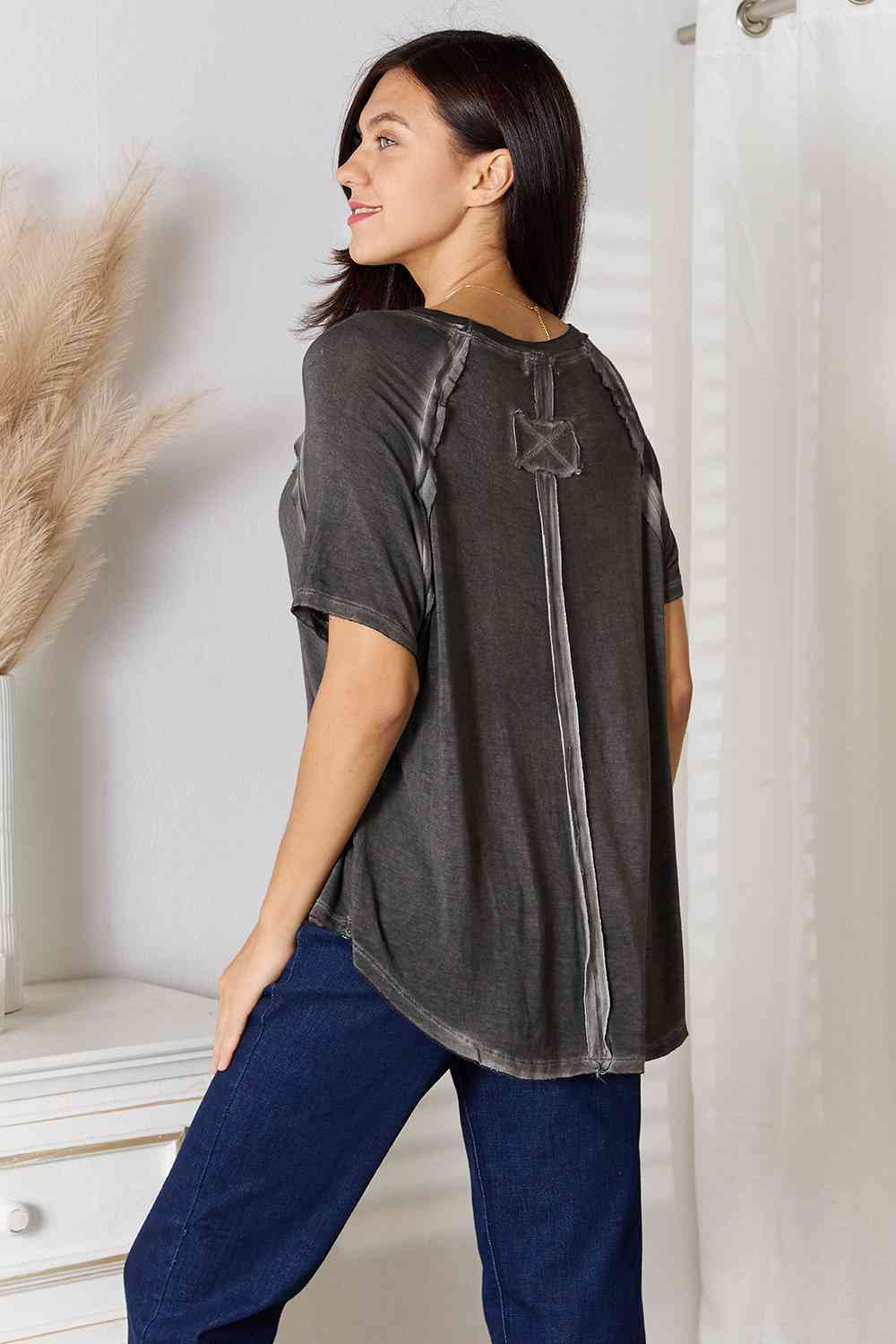 Zenana Come Over Round Neck Raglan Sleeve T-Shirt