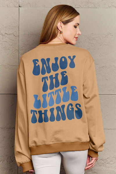 Simply Love ENJOY THE LITTLE THINGS Round Neck Sweatshirt