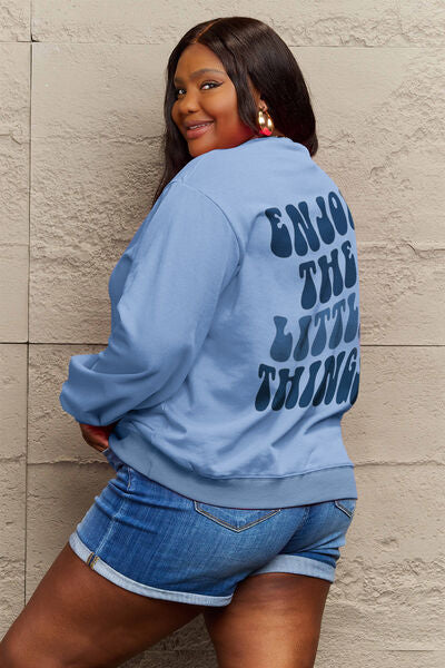 Simply Love ENJOY THE LITTLE THINGS Round Neck Sweatshirt