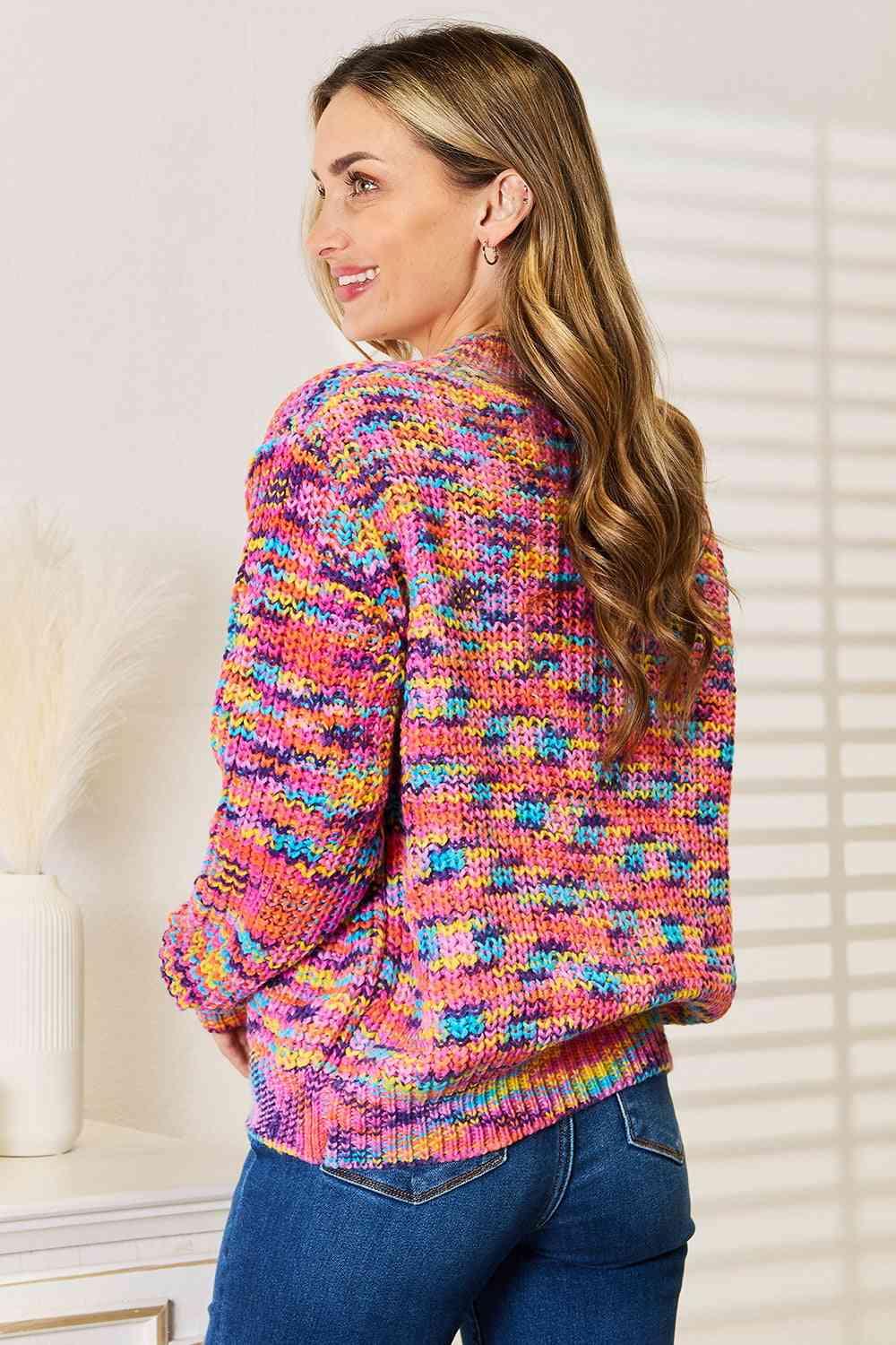 Rainbow Vibes Woven Long Sleeve Cardigan - RTS