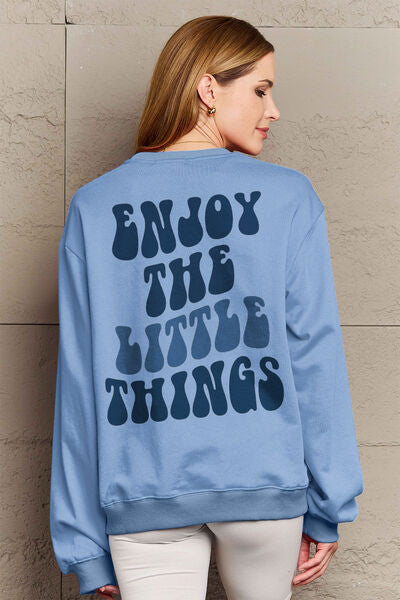 Simply Love ENJOY THE LITTLE THINGS Round Neck Sweatshirt