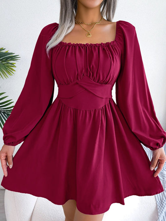 Tess Square Neck Balloon Sleeve Dress