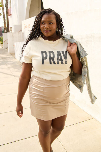 Simply Love PRAY Round Neck Graphic T-Shirt