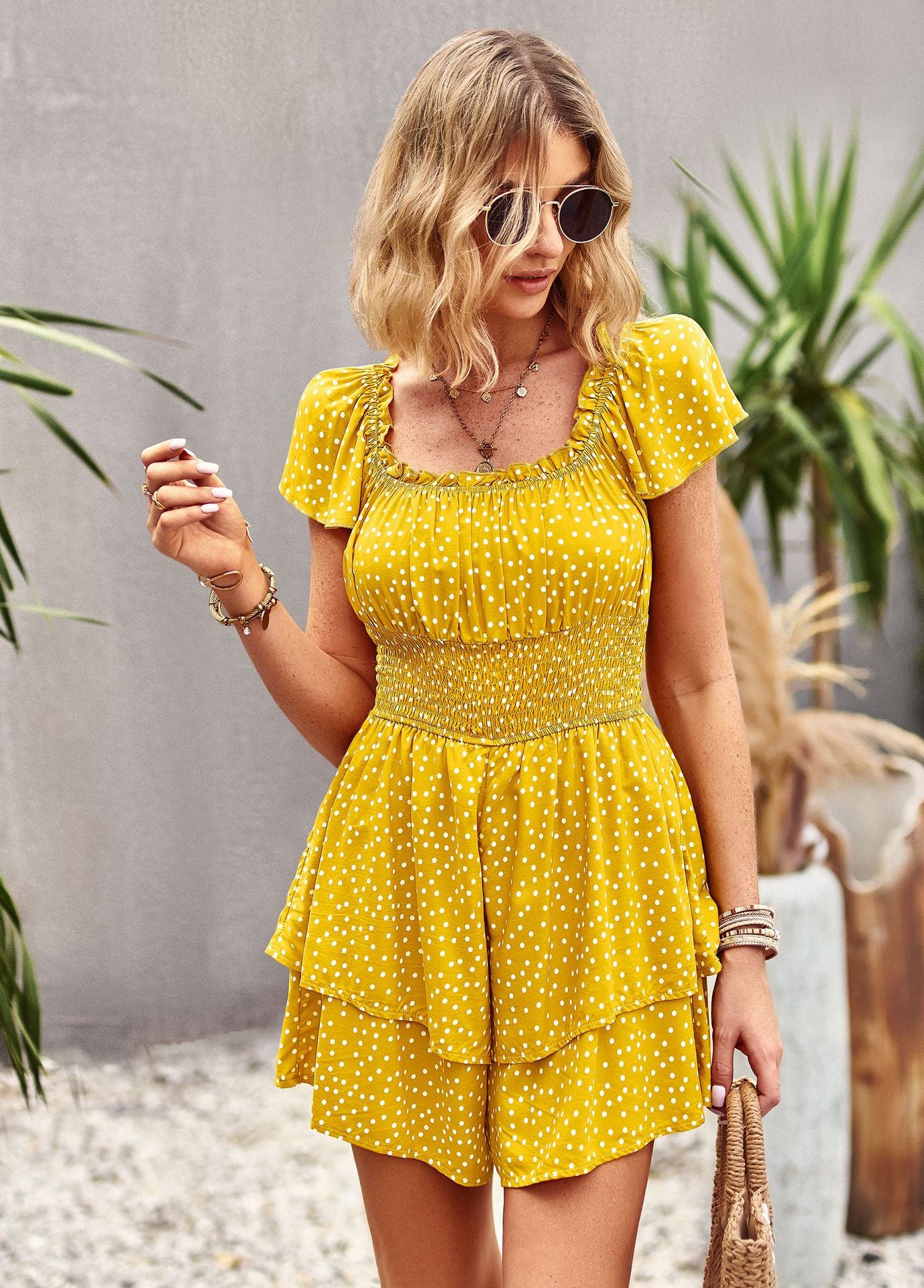 Always Frilly Square Neck Romper