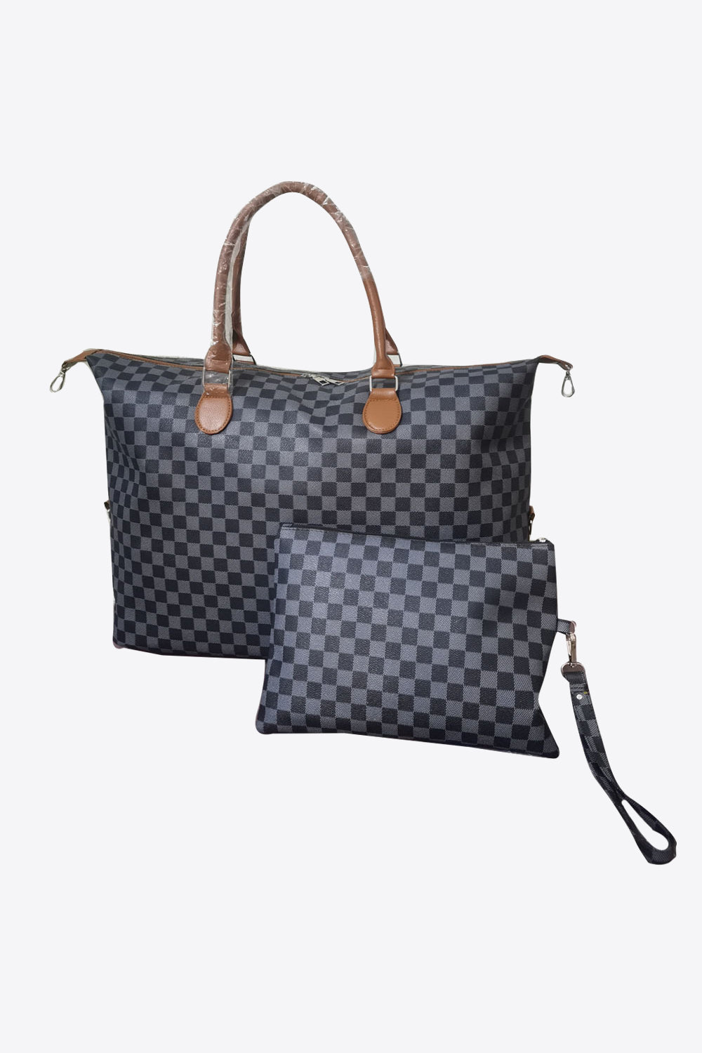 Designer Envy Checkered Two Piece Oversized Bag Set