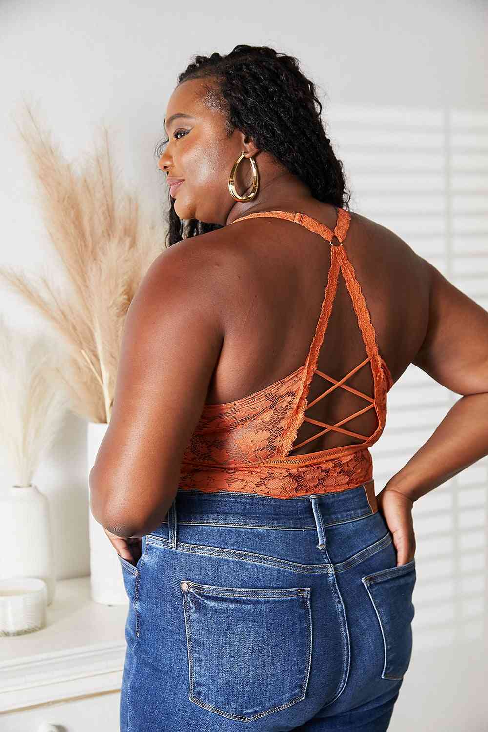 JadyK Juliette Pumpkin Spice Crisscross Lace Bralette TikTok Viral