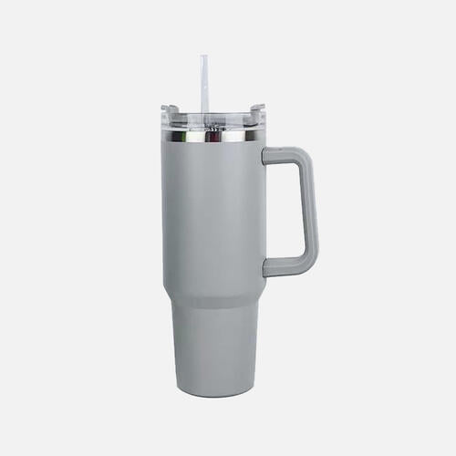 40 oz Stainless Steel Tumbler with Handle and Straw