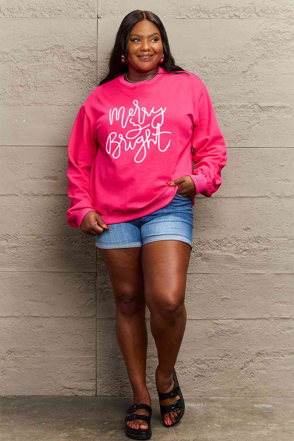 MERRY AND BRIGHT Graphic Sweatshirt