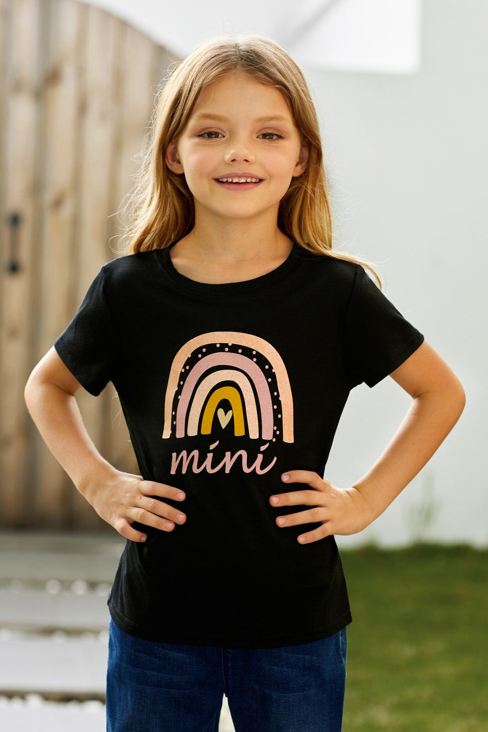 Girls Graphic Round Neck Tee Shirt