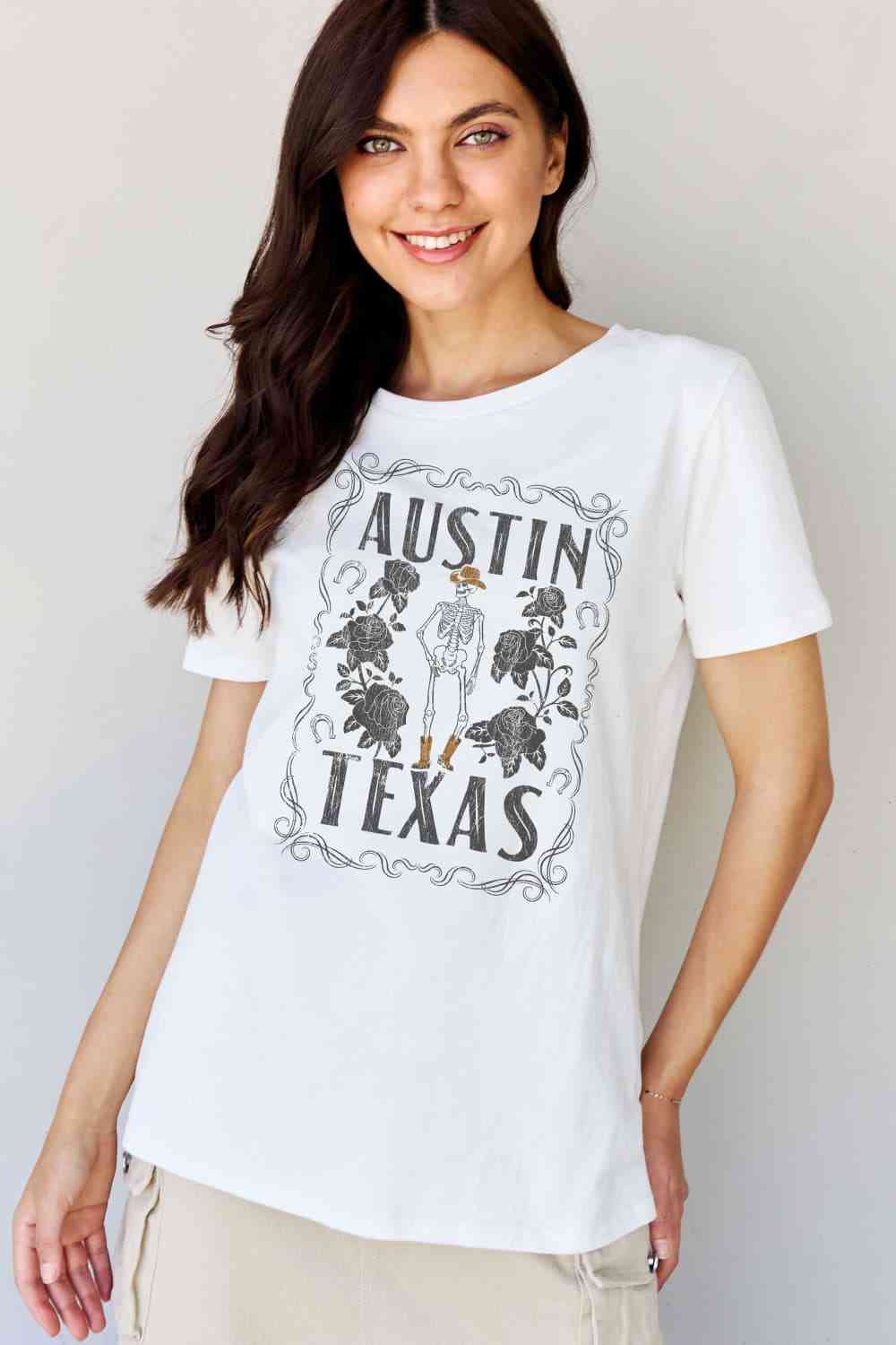 Simply Love Full Size AUSTIN  TEXAS Graphic Cotton T-Shirt