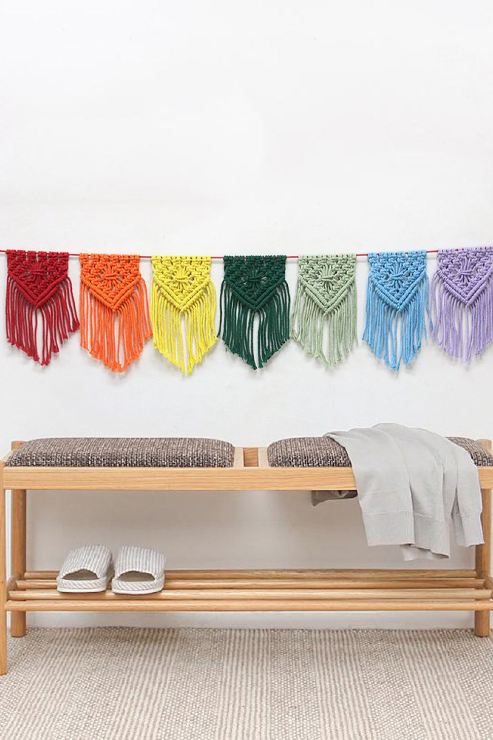 Rainbow Fringe Wall Hanging