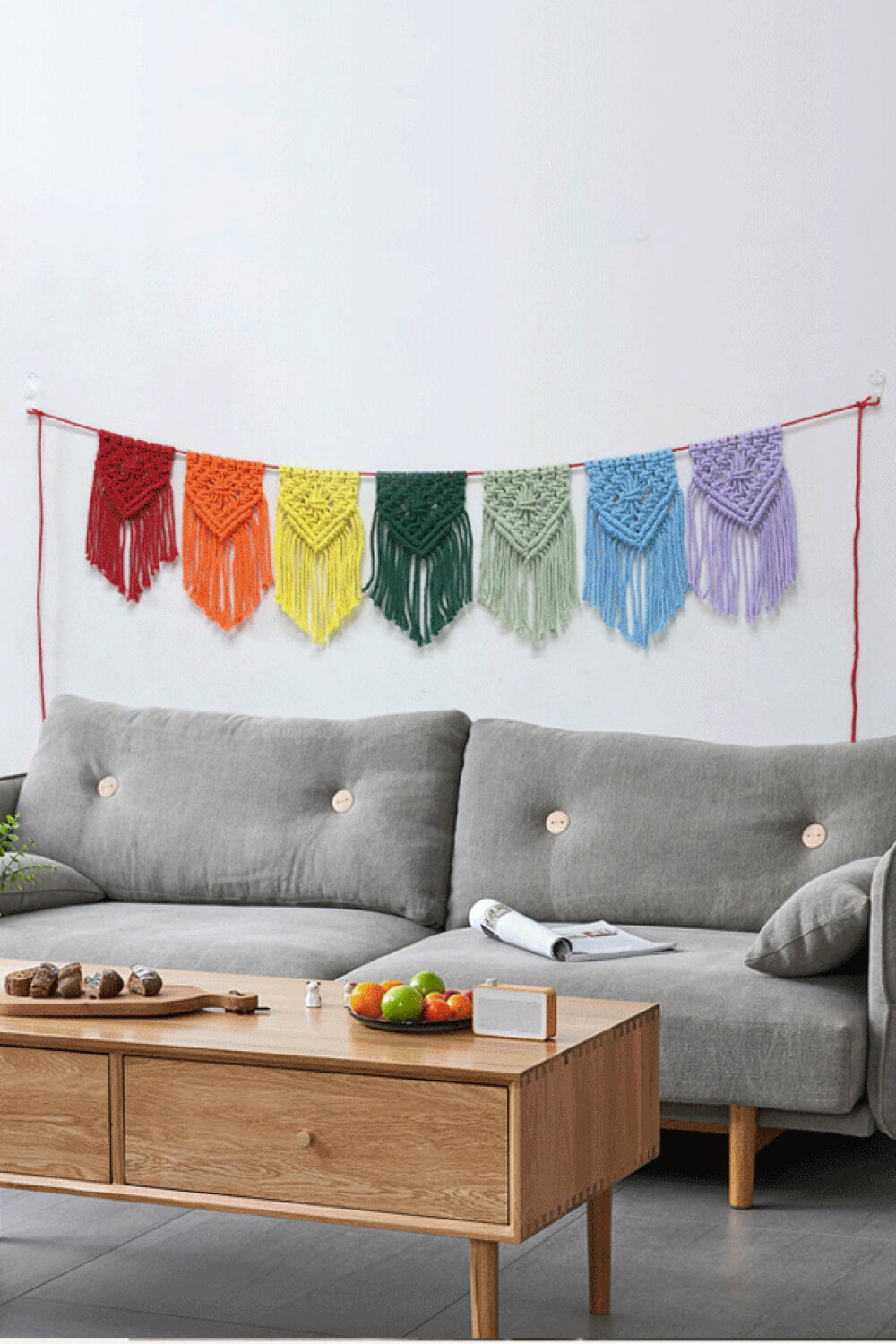 Rainbow Fringe Wall Hanging