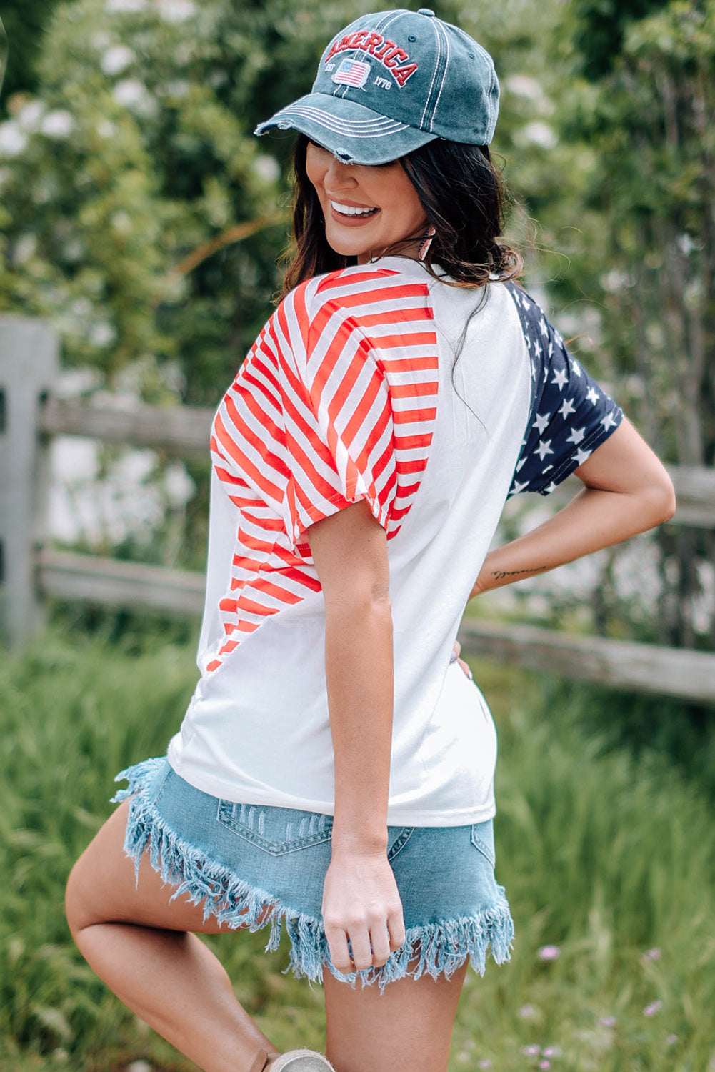 American V-Neck Tee Shirt